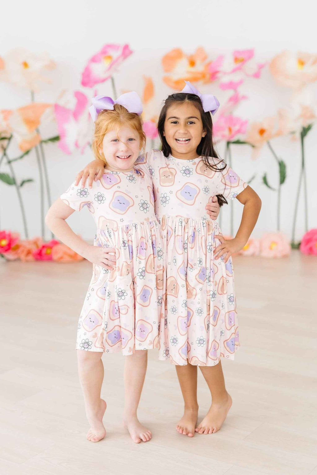 Peanut Butter Jelly Time S/S Pocket Twirl Dress - Meera's Mini Mavericks