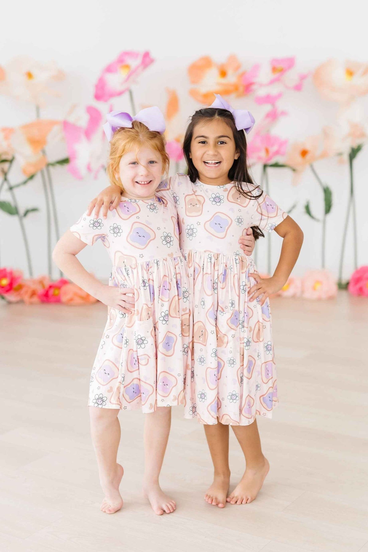 Peanut Butter Jelly Time S/S Pocket Twirl Dress - Meera's Mini Mavericks