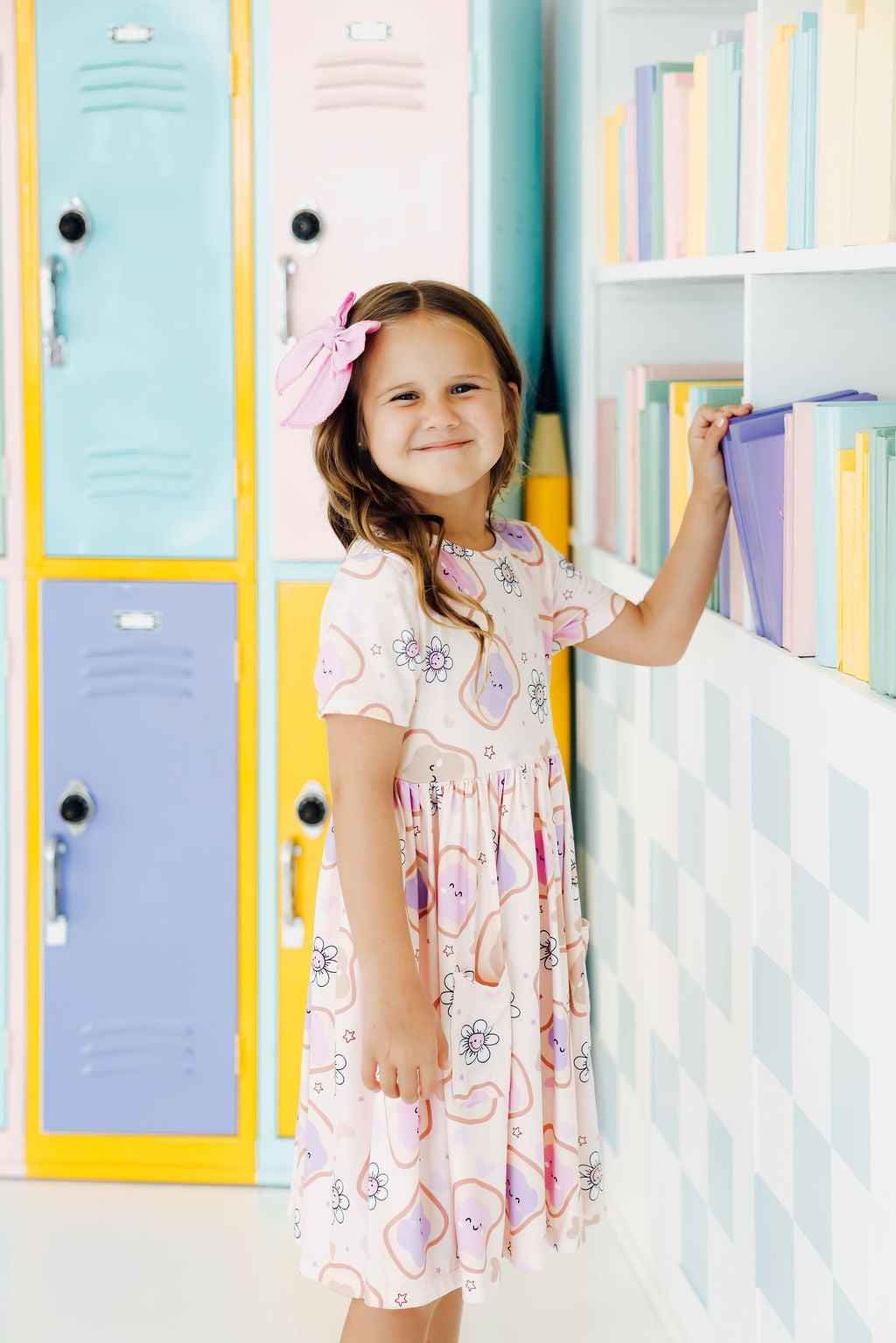 Peanut Butter Jelly Time S/S Pocket Twirl Dress - Meera's Mini Mavericks