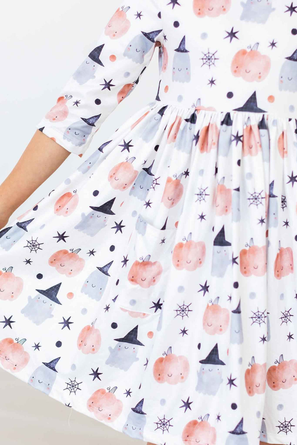 Peek-a-Boo 3/4 Sleeve Pocket Twirl Dress - Meera's Mini Mavericks