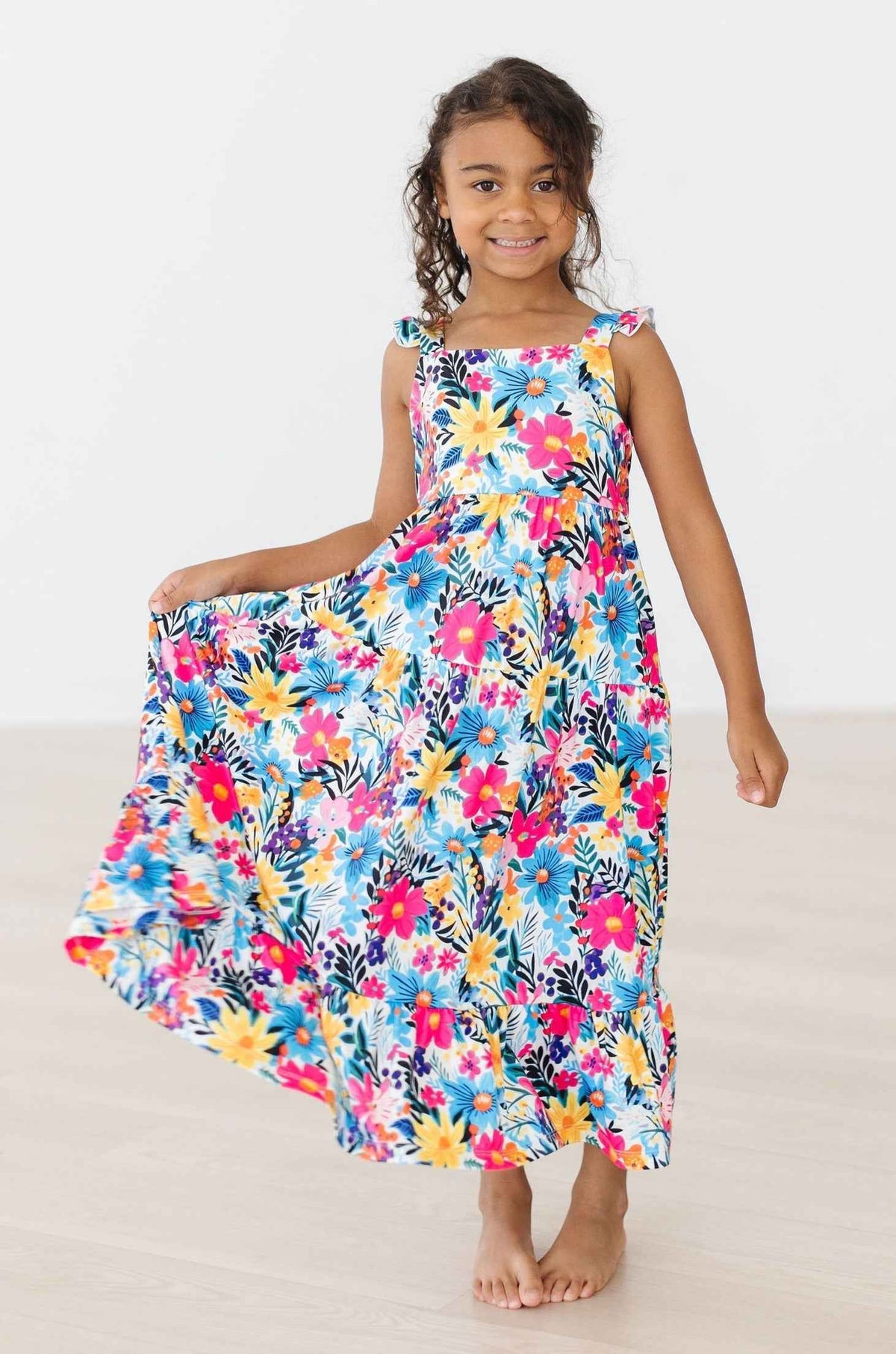 Petal Paradise Ruffle Maxi Dress - Meera's Mini Mavericks