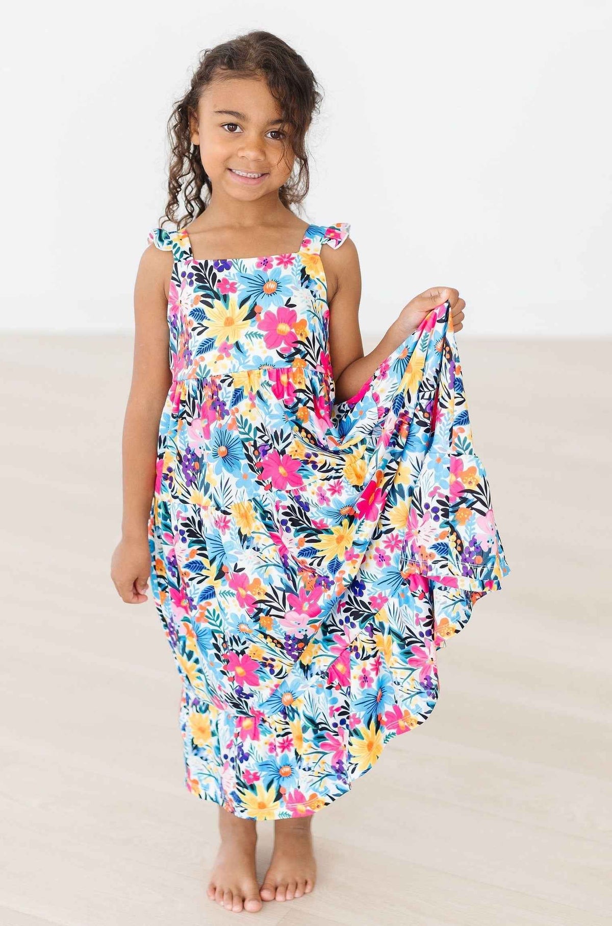Petal Paradise Ruffle Maxi Dress - Meera's Mini Mavericks