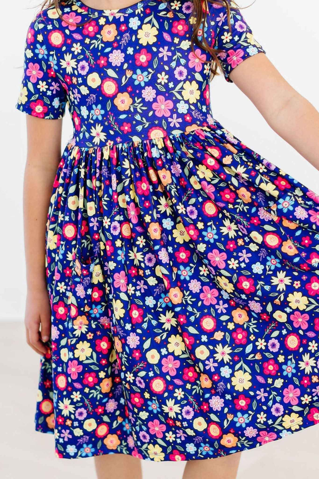Pick a Posy S/S Pocket Twirl Dress - Meera's Mini Mavericks