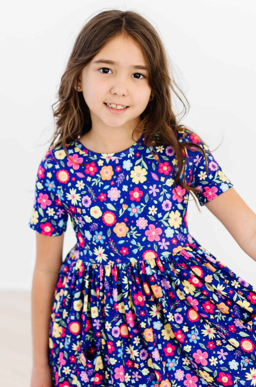 Pick a Posy S/S Pocket Twirl Dress - Meera's Mini Mavericks