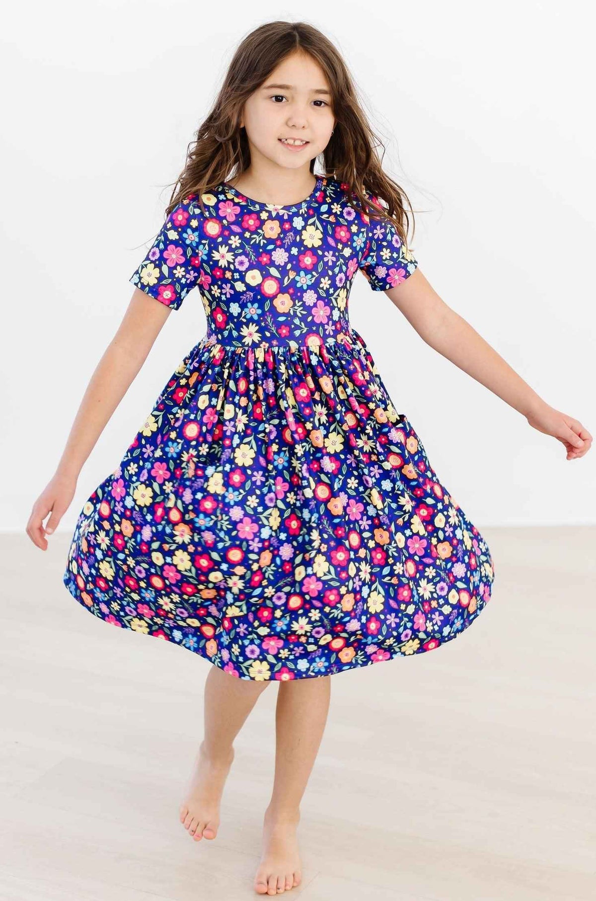 Pick a Posy S/S Pocket Twirl Dress - Meera's Mini Mavericks
