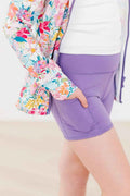 SALE Playful Purple Active Shorty Shorts - Meera's Mini Mavericks