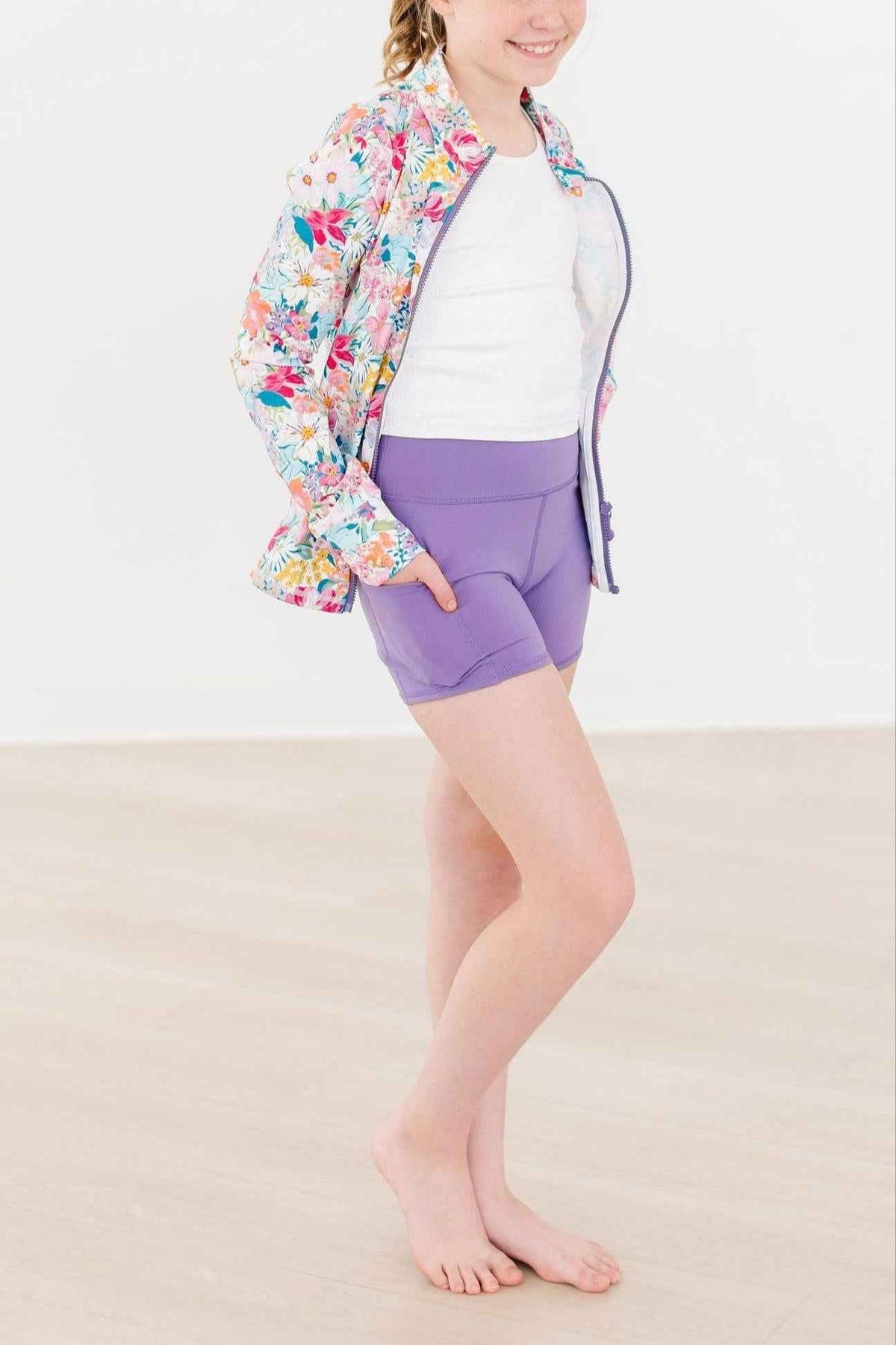 SALE Playful Purple Active Shorty Shorts - Meera's Mini Mavericks