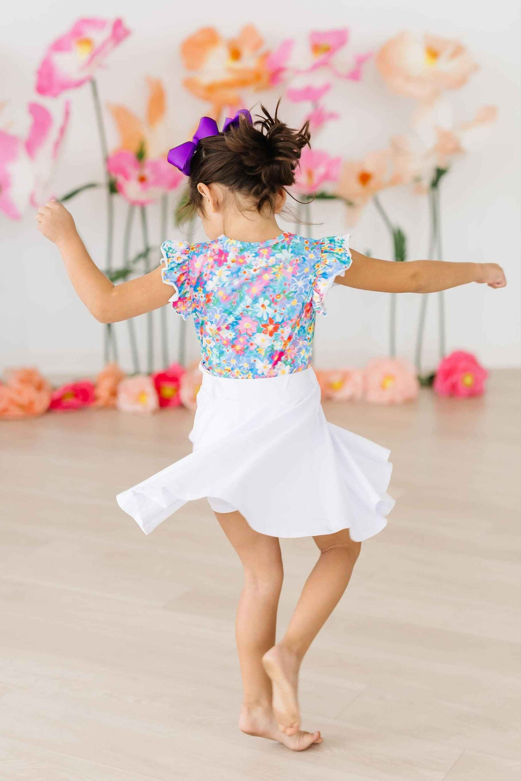 Preppy Floral S/S Ruffle Tee - Meera's Mini Mavericks