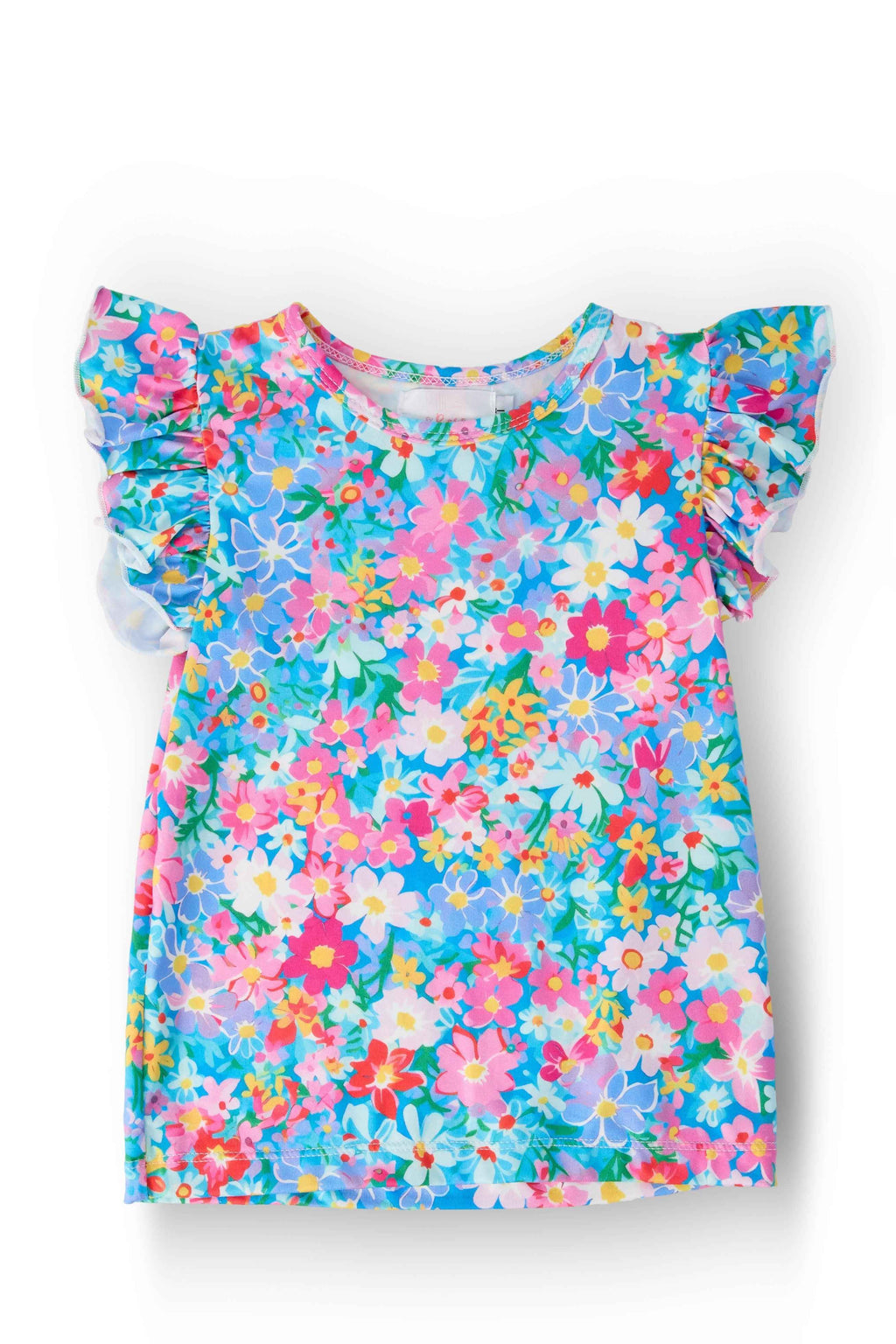 Preppy Floral S/S Ruffle Tee - Meera's Mini Mavericks