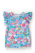 Preppy Floral S/S Ruffle Tee - Meera's Mini Mavericks