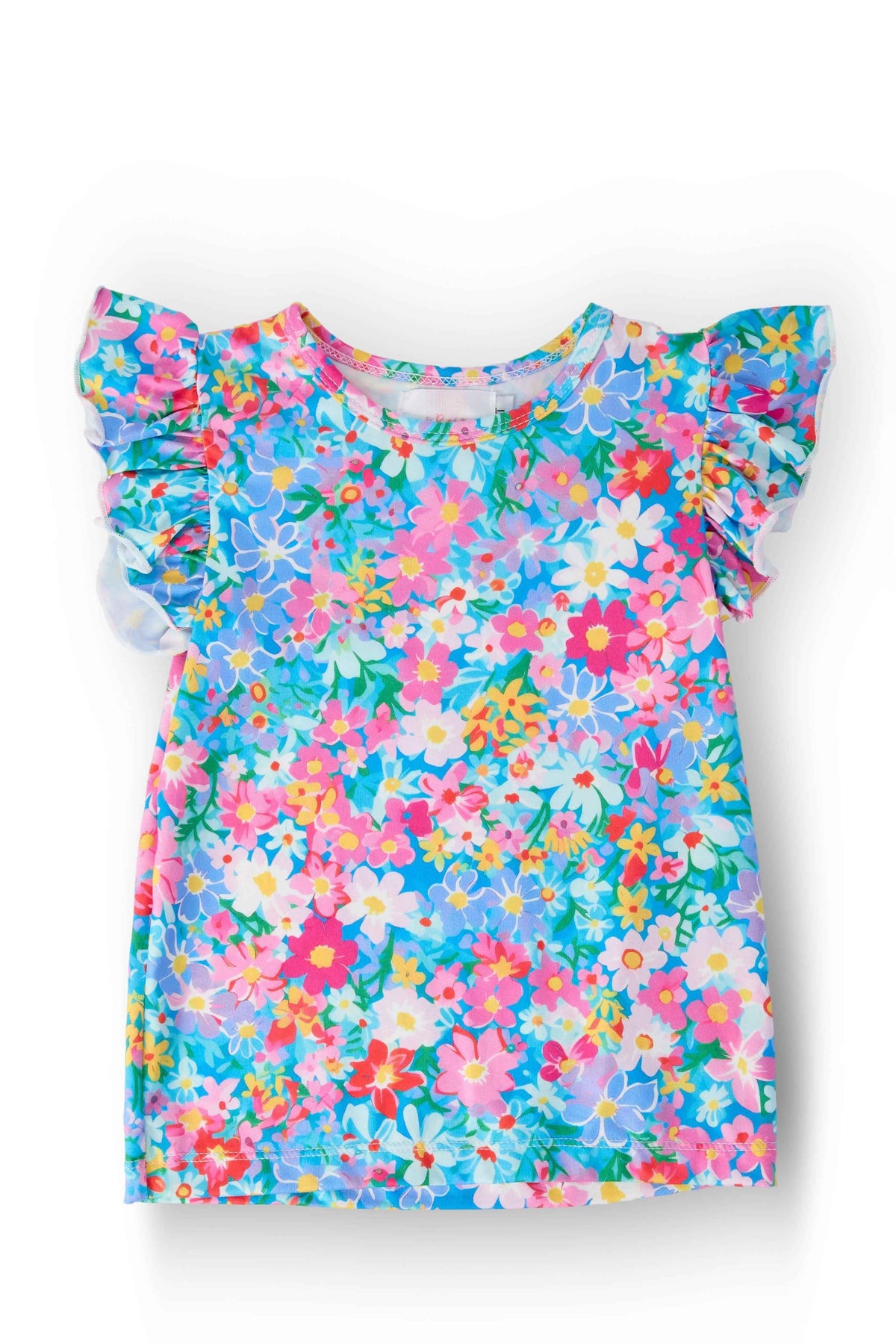 Preppy Floral S/S Ruffle Tee - Meera's Mini Mavericks