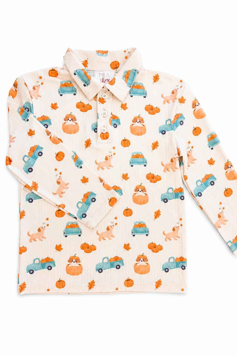 Pumpkin Spice Pups L/S Polo