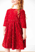Red Velvet Sequin Dress - Meera's Mini Mavericks