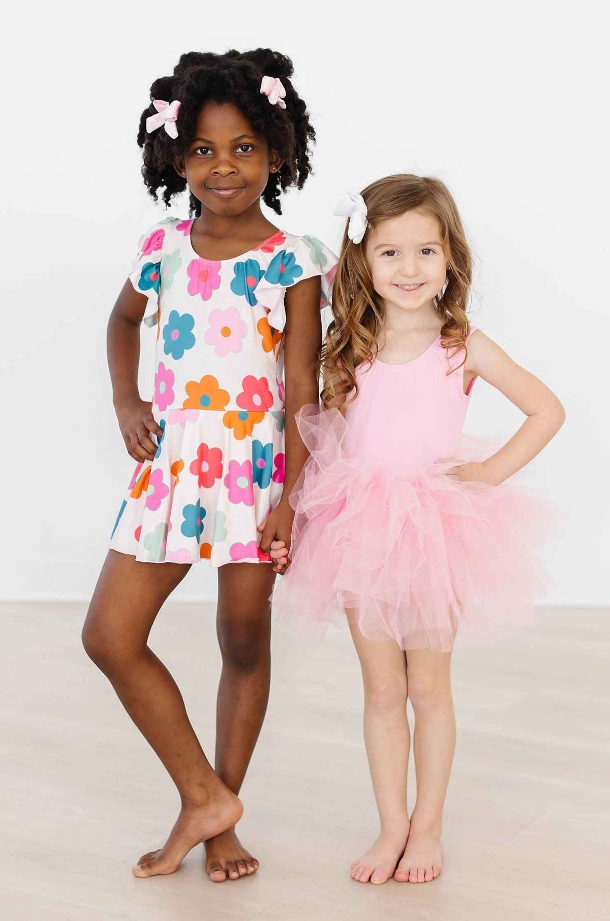Retro Floral S/S Twirl Leotard - Meera's Mini Mavericks