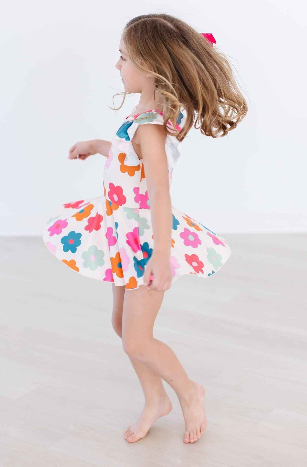Retro Floral S/S Twirl Leotard - Meera's Mini Mavericks