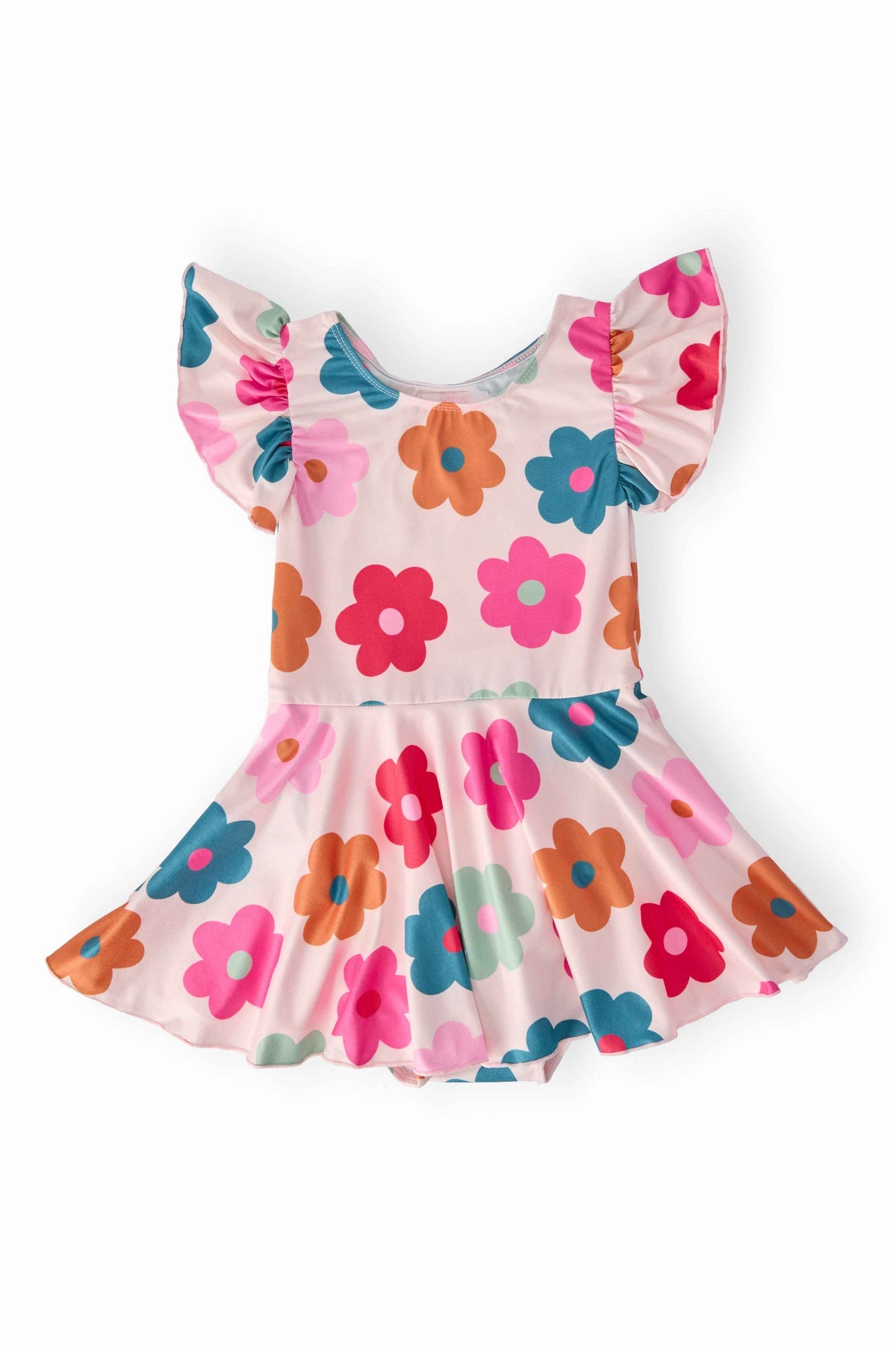 Retro Floral S/S Twirl Leotard - Meera's Mini Mavericks