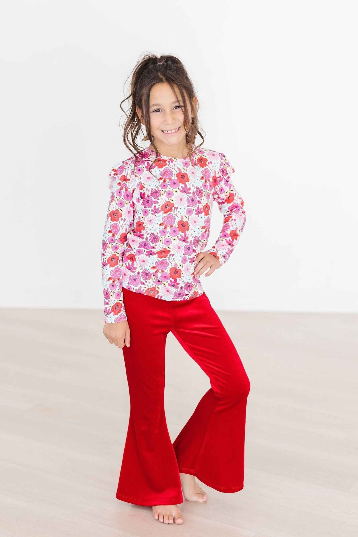 Secret Garden L/S Ruffle Tee - Meera's Mini Mavericks