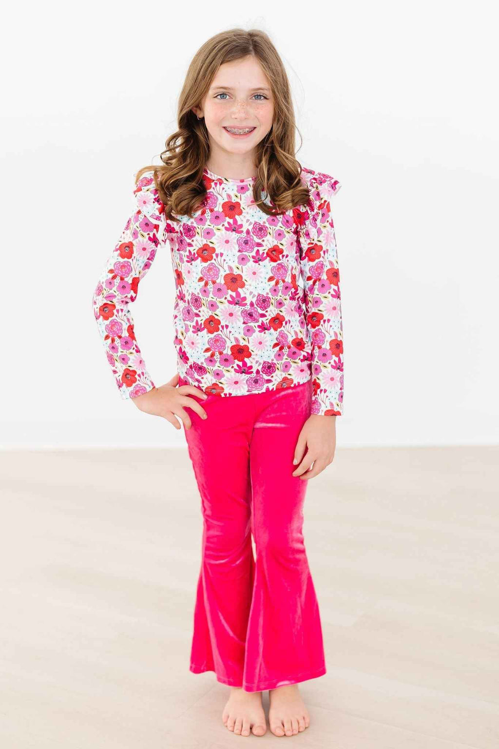Secret Garden L/S Ruffle Tee - Meera's Mini Mavericks