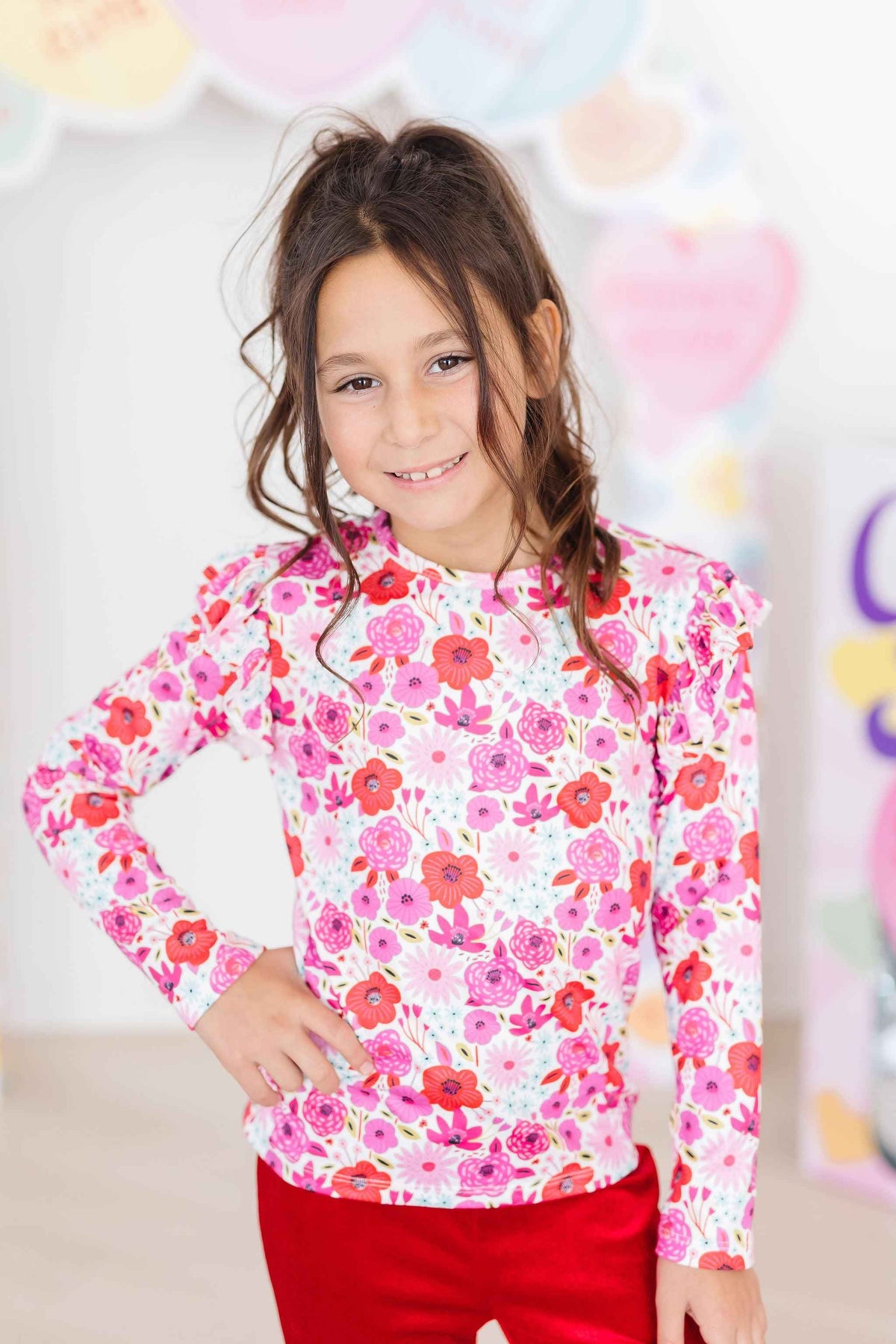 Secret Garden L/S Ruffle Tee - Meera's Mini Mavericks