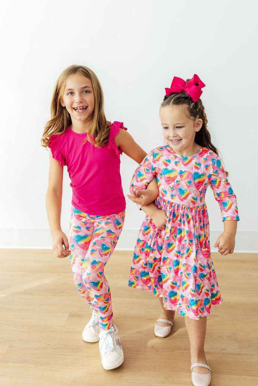 Sugar & Spice 3/4 Sleeve Pocket Twirl Dress - Meera's Mini Mavericks