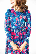 Sweet Gardenia L/S Pocket Twirl Dress - Meera's Mini Mavericks