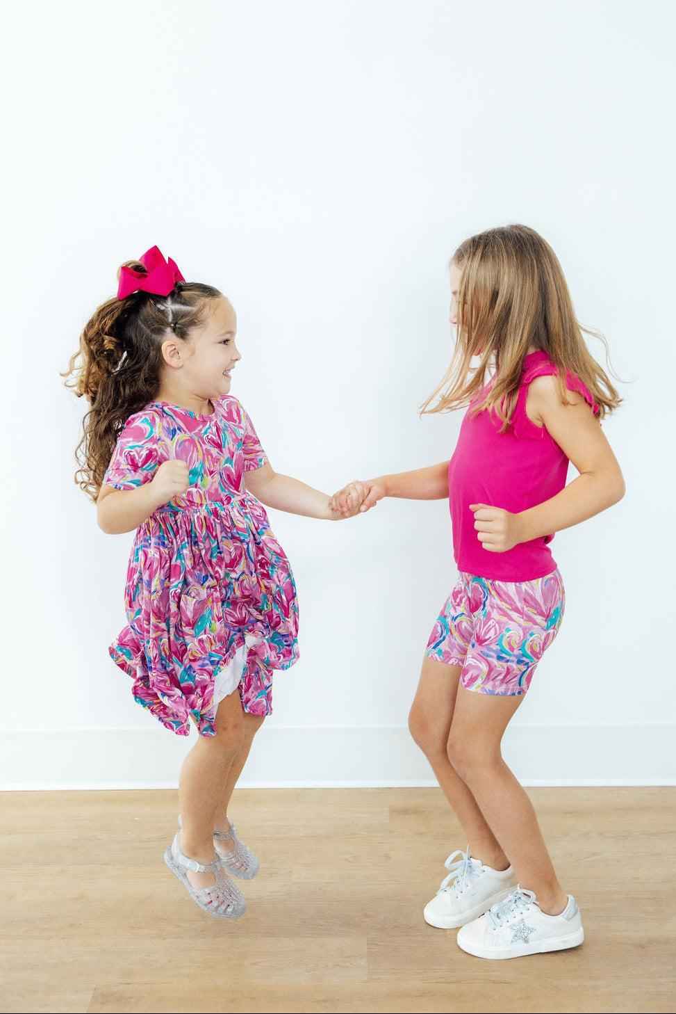Sweetheart Scribbles Twirl Shorts - Meera's Mini Mavericks