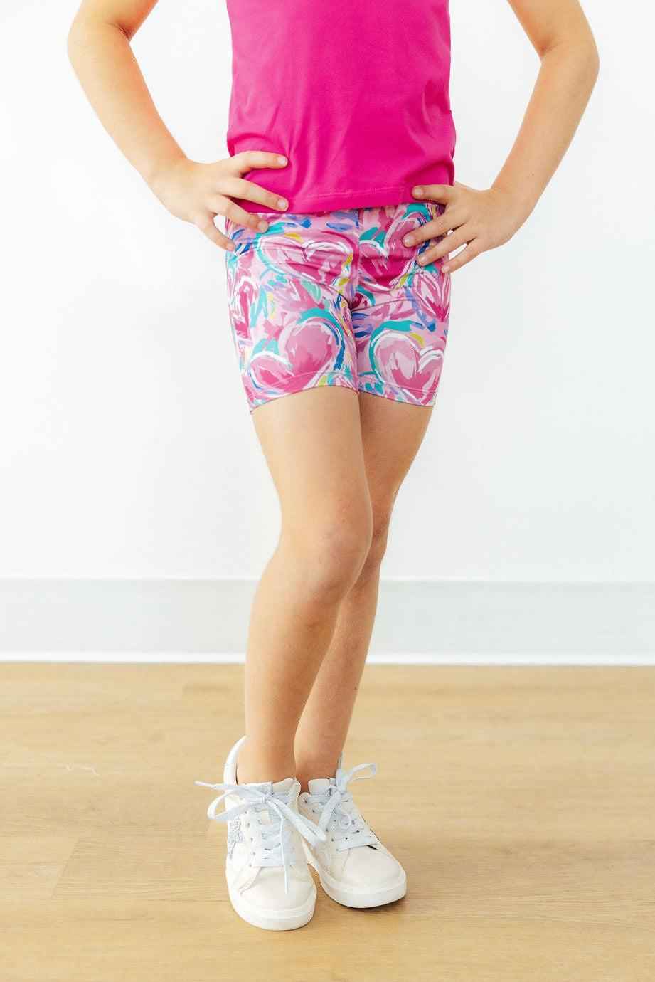 Sweetheart Scribbles Twirl Shorts - Meera's Mini Mavericks