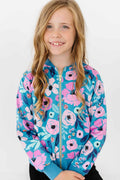 Twirling in Teal Satin Jacket - Meera's Mini Mavericks
