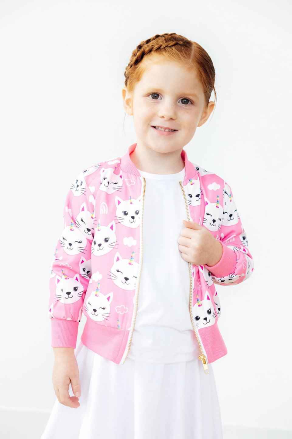 Unicorn Kitties Satin Jacket - Meera's Mini Mavericks