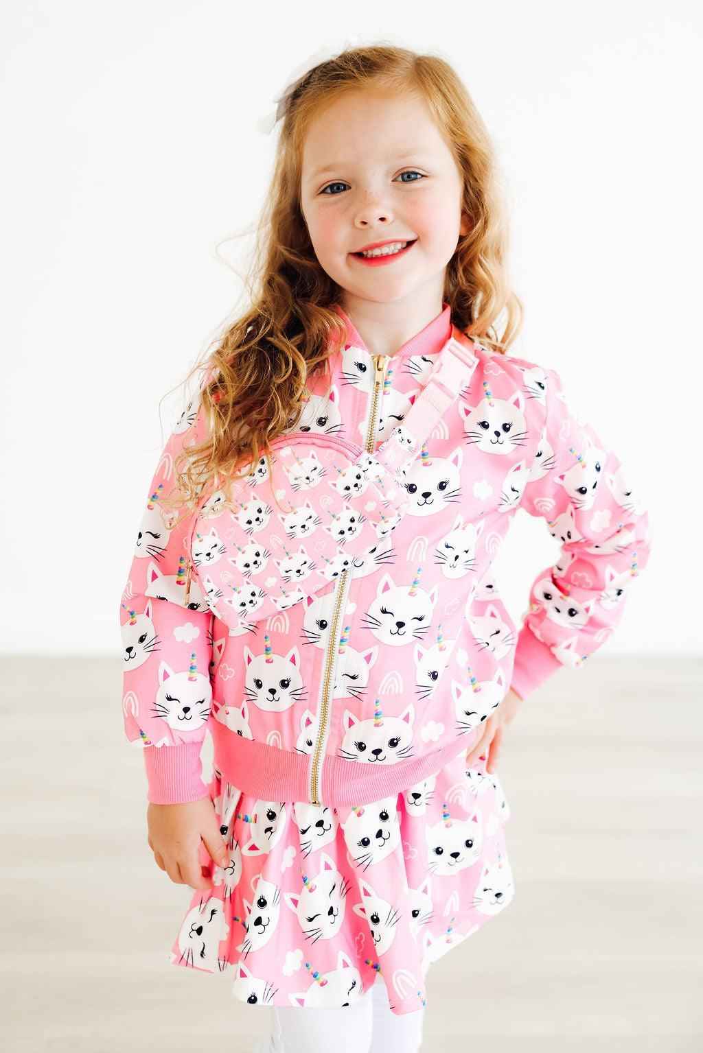 Unicorn Kitties Satin Jacket - Meera's Mini Mavericks
