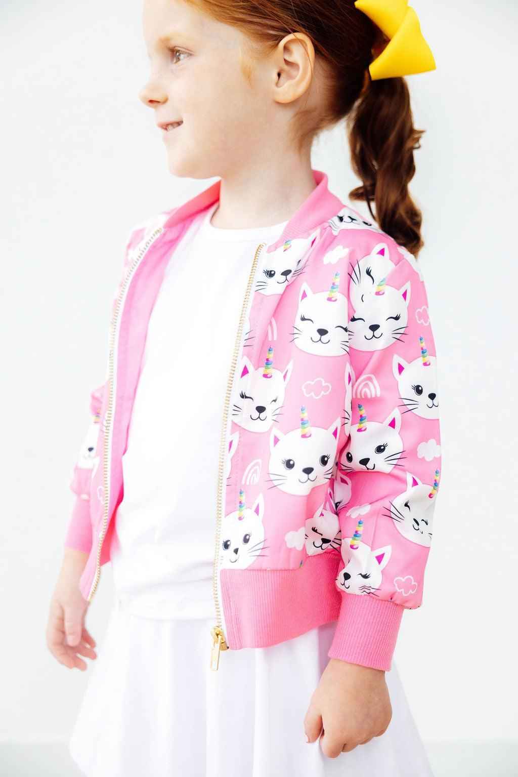 Unicorn Kitties Satin Jacket - Meera's Mini Mavericks