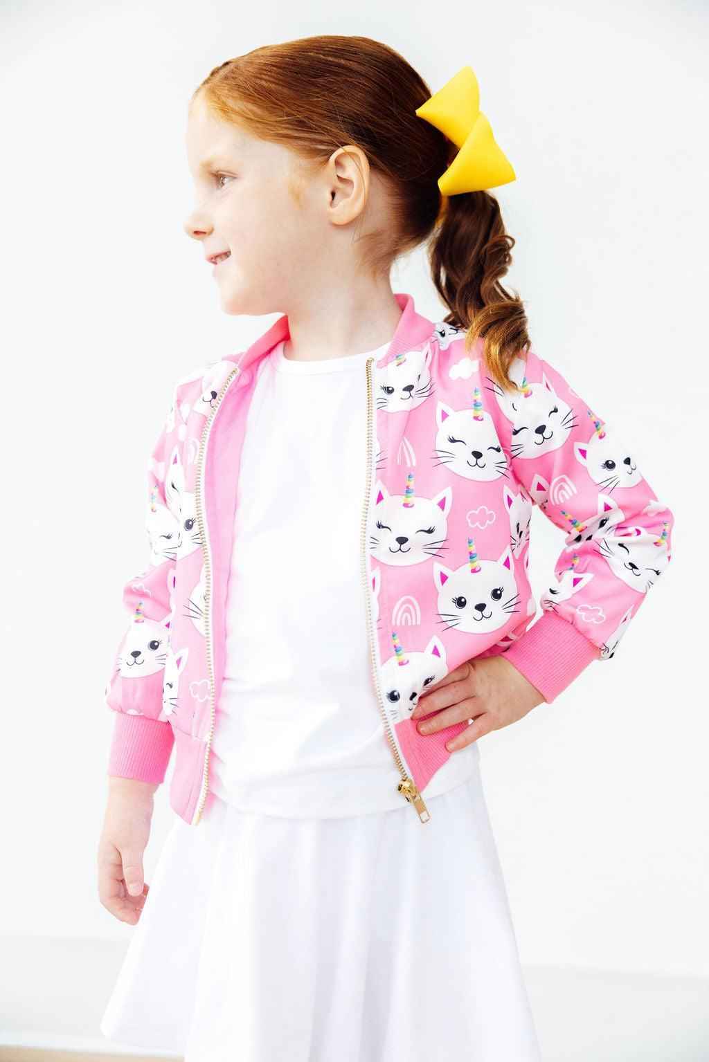 Unicorn Kitties Satin Jacket - Meera's Mini Mavericks