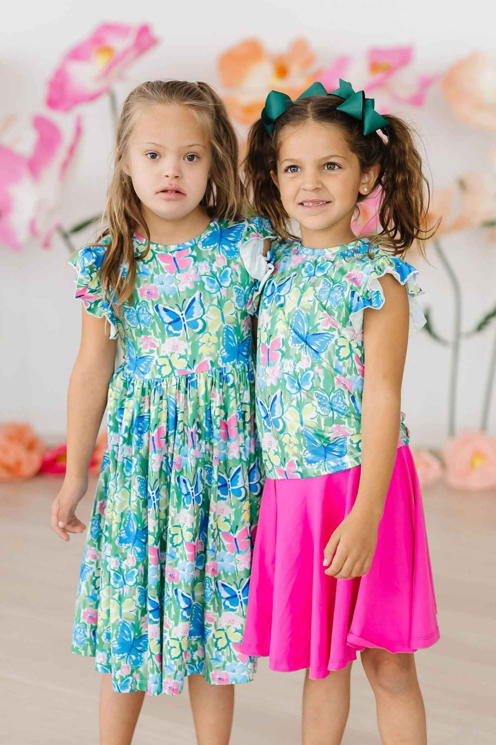 Watercolor Butterflies S/S Ruffle Tee - Meera's Mini Mavericks