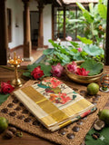 The Eternal Bloom: Kuthampully Tissue Kasavu Saree