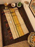 The "Keralam" Sunset Color Kasavu Saree