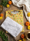 Boys’ Premium Festive Geometric 2-Piece Kurta Pyjama Set