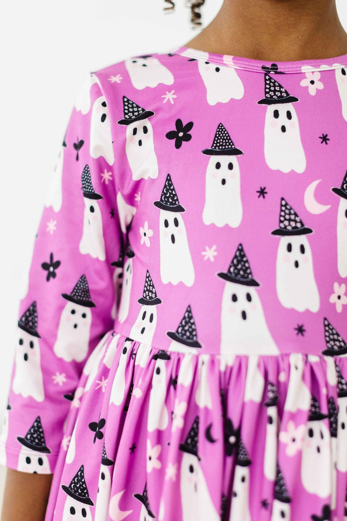 Witches Boo 3/4 Sleeve Pocket Twirl Dress - Meera's Mini Mavericks