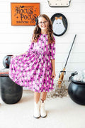 Witches Boo 3/4 Sleeve Pocket Twirl Dress - Meera's Mini Mavericks