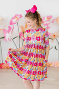 SALE Wonderland Floral 3/4 Sleeve Pocket Twirl Dress