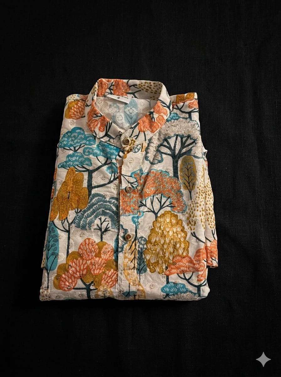 Boys’ Premium Festive Chikankari 2-Piece Kurta Pyjama Set