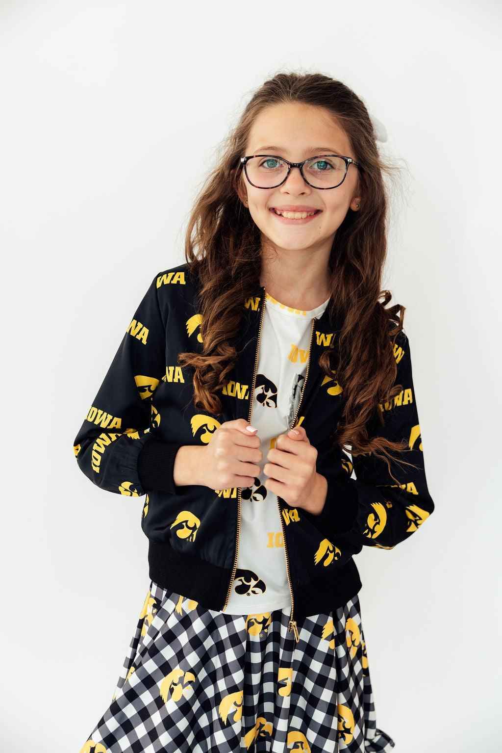 Iowa Black Tigerhawk Satin Jacket