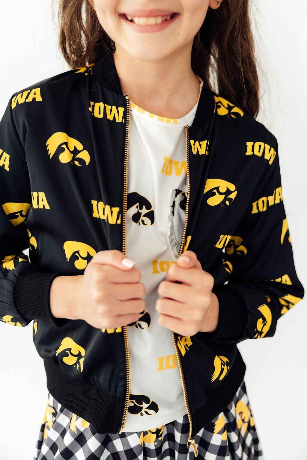 Iowa Black Tigerhawk Satin Jacket