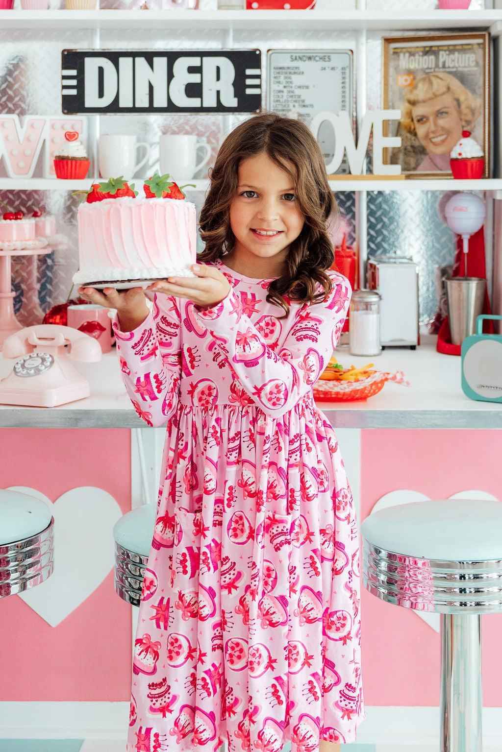 Vintage Cakes L/S Pocket Twirl Dress - Meera's Mini Mavericks