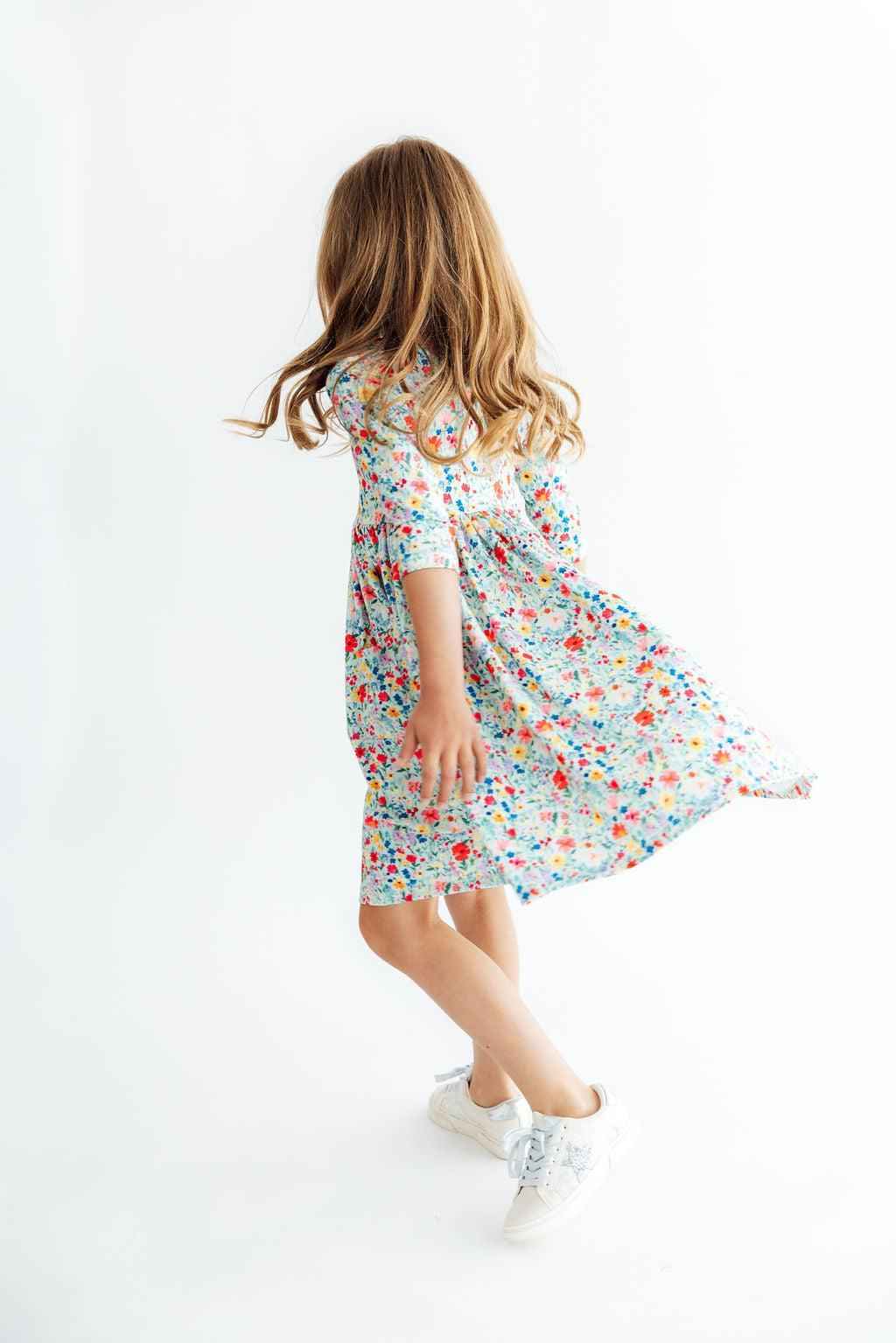After the Rain 3/4 Sleeve Pocket Twirl Dress - Meera's Mini Mavericks