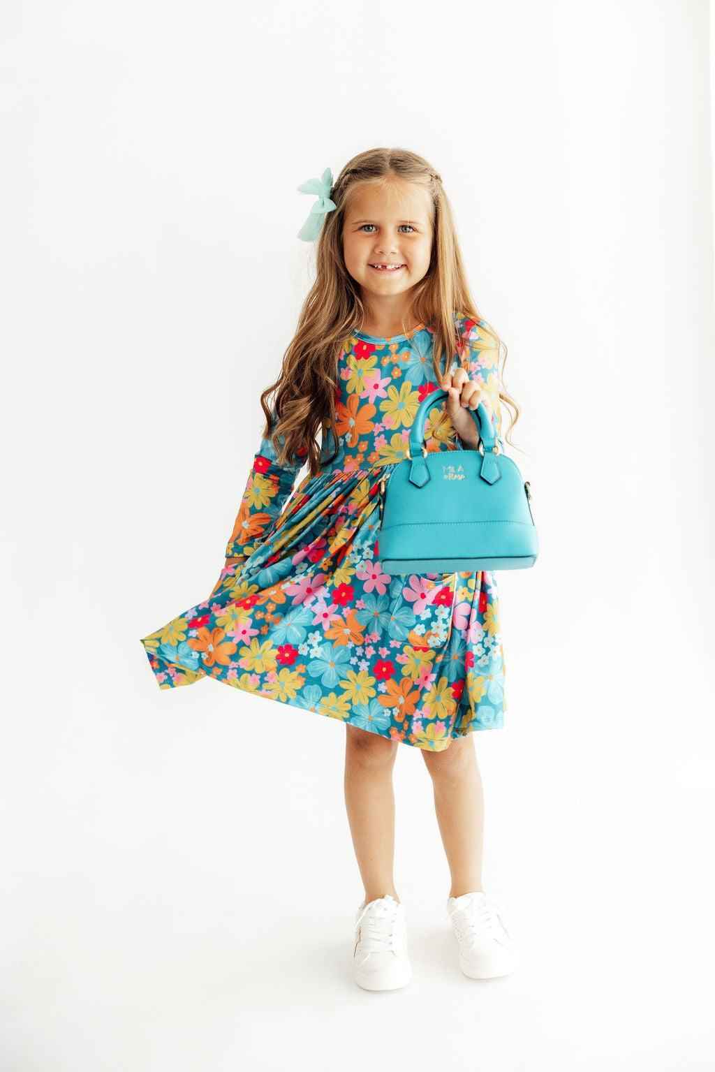 Flower Child L/S Pocket Twirl Dress