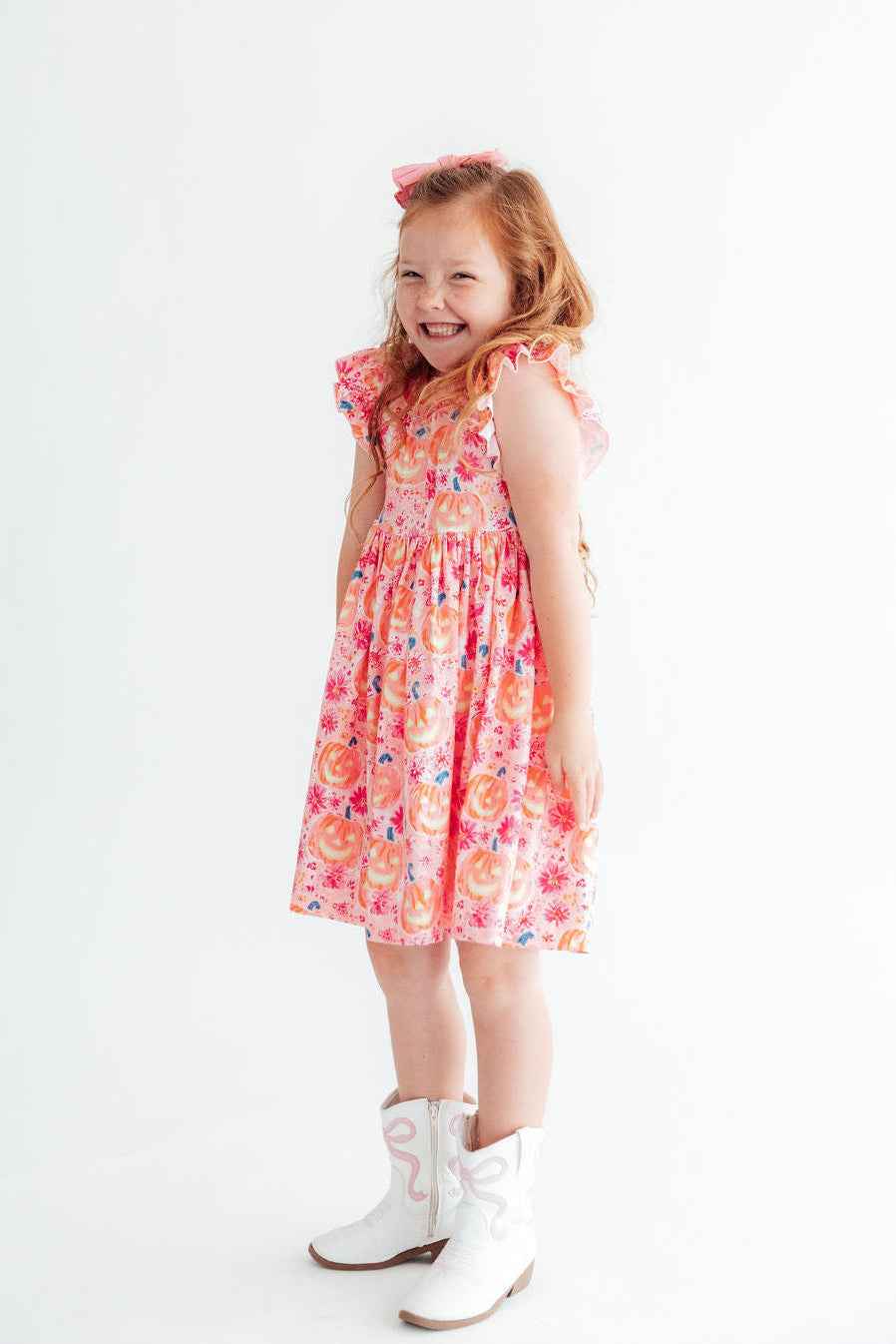 Spooktacular Flutter Sleeve Twirl Dress