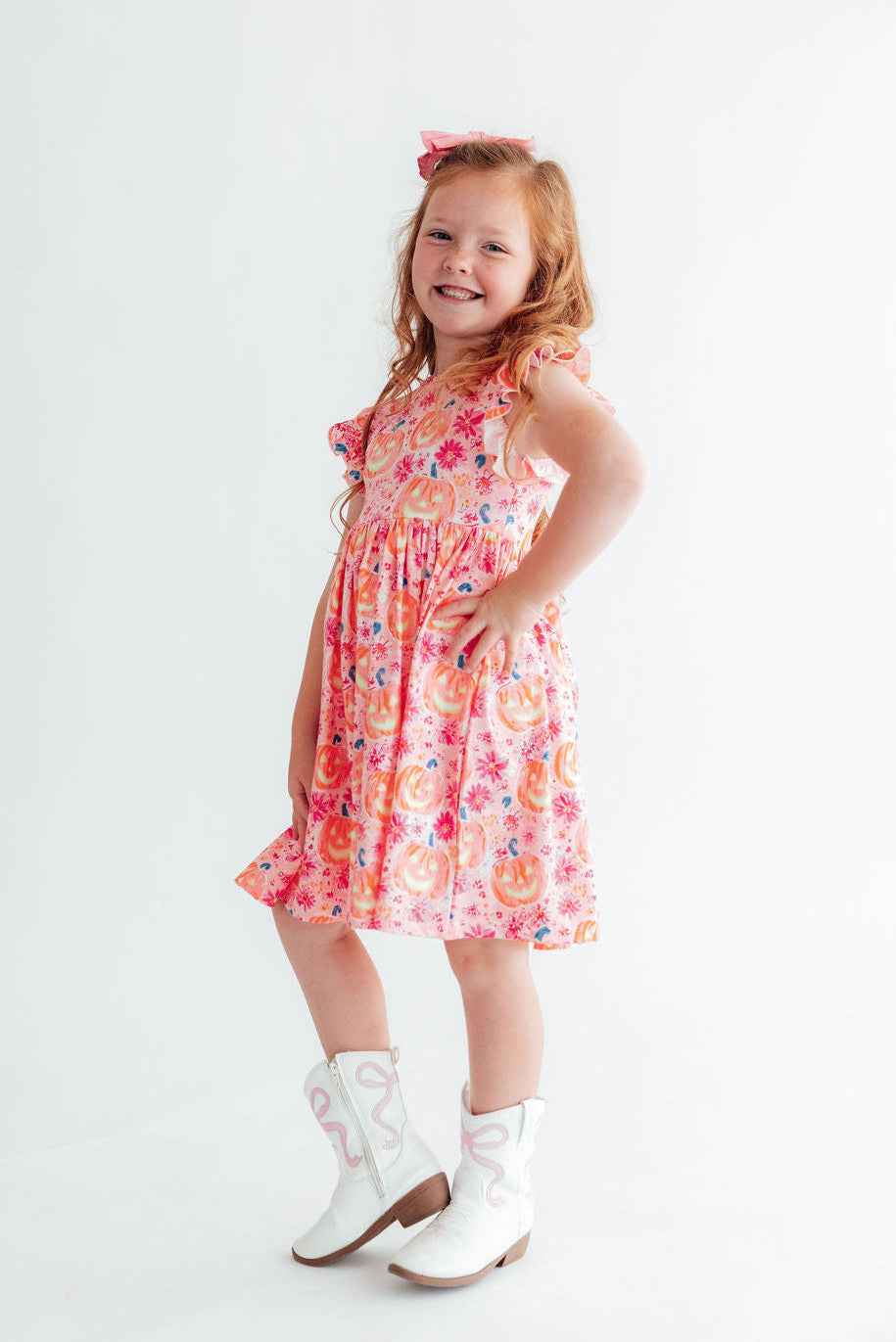 Spooktacular Flutter Sleeve Twirl Dress