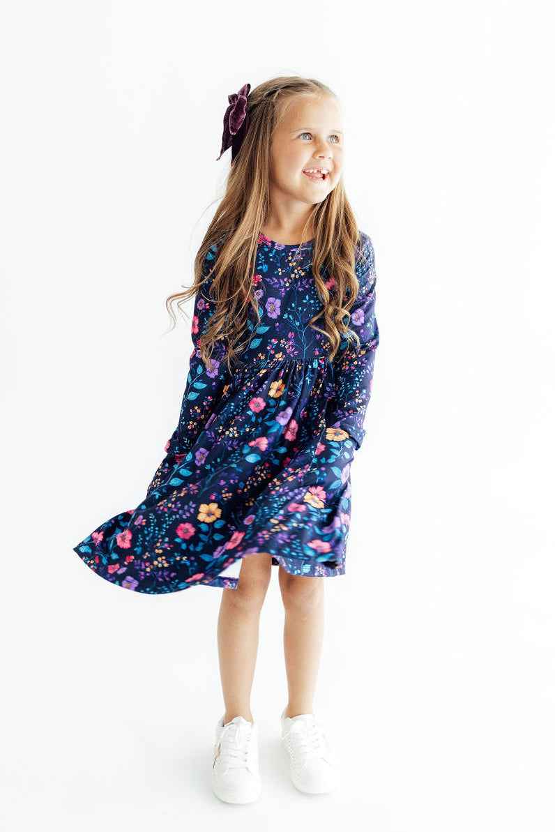 Botanical Beauty L/S Pocket Twirl Dress