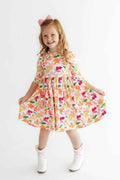 Falling Leaves 3/4 Sleeve Pocket Twirl Dress - Meera's Mini Mavericks
