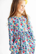 Vintage Floral L/S Pocket Twirl Dress